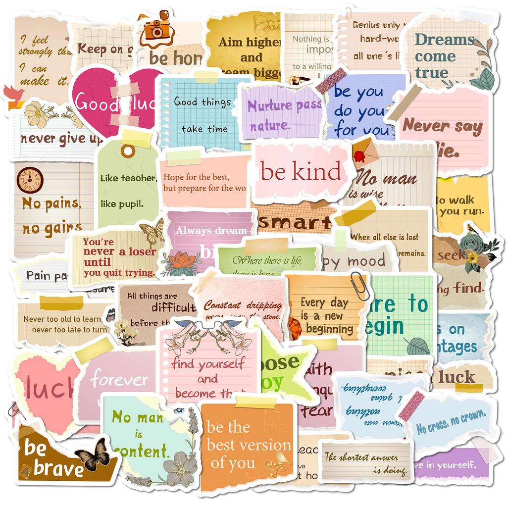 50 шт. вдохновляющие мотивационные виниловые наклейки для товаров, наклейки для ноутбуков, компьютеров, гидроколб