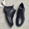 Новое поступление мужских классических деловых туфель на осень-зиму, рабочие ботильоны из натуральной кожи, черные ботинки челси