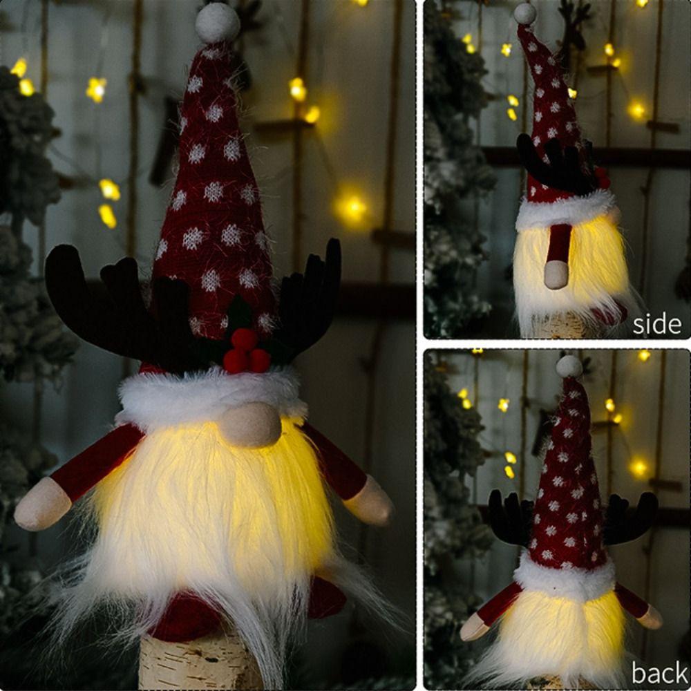 Nordic Faceless Doll With Led Light Dwarf Doll Christmas Gnome Plush Doll Christmas Decoration