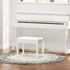 Piano Stool Height Adjustable Piano Bench, Piano Bench with Faux Leather Cushion for Piano Keyboard 64 x 35 x 45-55 cm White