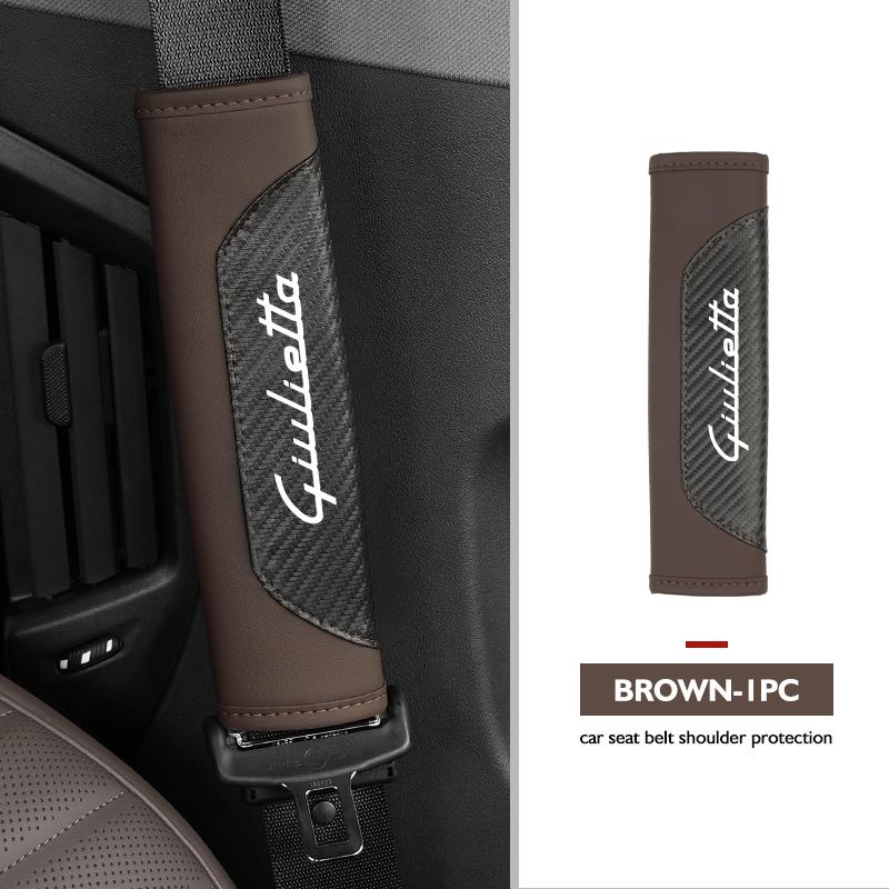 AAACO1 Car Seat Belt Shoulder Cover Protection Pads Safety Belt Accessories For Alfa Romeo GT Stelvio F1 Brera Volante Tonale Gloria
