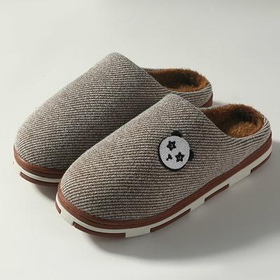 Модные мужские зимние теплые нескользящие домашние простые тапочки женские полосатые милые туфли женские и мужские парные хлопковые тканевые тапочки