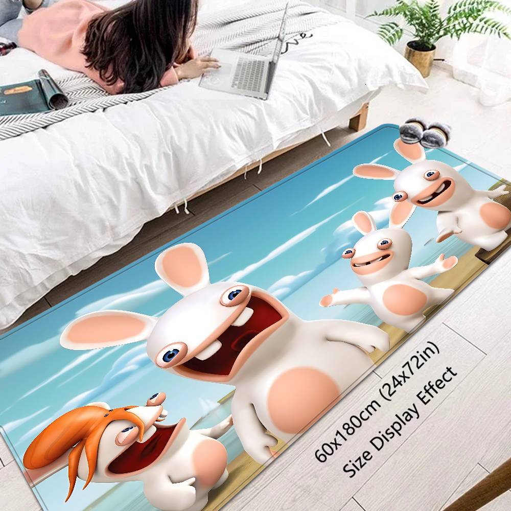 R-Rabbids I-InvasionS Придверный коврик Противоскользящий Впитывающий воду Длинная полоса Подушка Коврик для спальни Прикроватные коврики