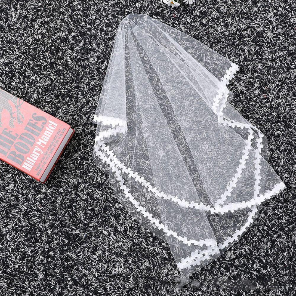 One Layer Lace Wedding Headdress Wedding Gauze Bride Accessories Bridal Veil Bride's Head Gauze
