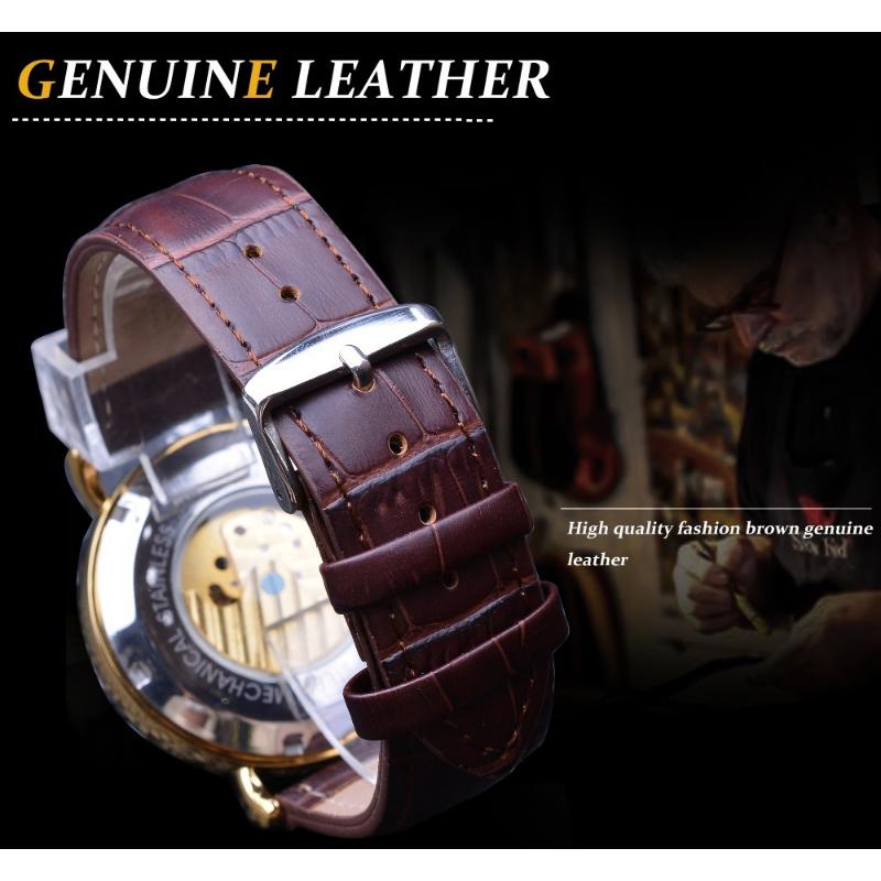 Forsining Новые лучшие мужские часы, автоматические механические часы со скелетом, модные часы с турбийоном, лунным слоном