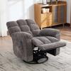 Electric 360 degrees Swivel Recliner with Massage and Heat Function, Manually Adjustable Backrest and Footrest as well as Side Storage Pockets..Gray
