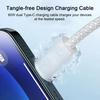 Data Cable Dual Fast Type-C Interface Tangle-Free Charging Design with Smart Chip High-speed Data