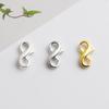 Gold-Plated S925 Sterling Silver S-Hook Figure 8 Spring Clasp for DIY Bracelet/Necklace, Double Ring End Clasp Connector.