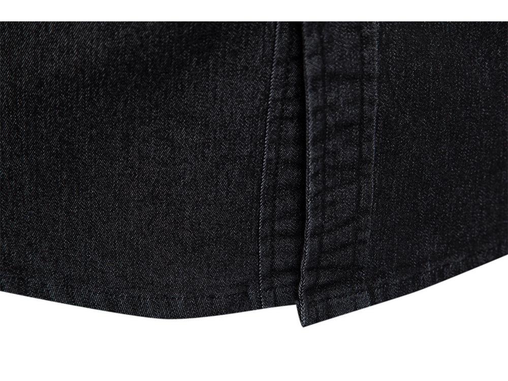 2022 Модная мужская повседневная однотонная немнущаяся джинсовая рубашка с длинным рукавом американского размера