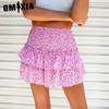 Women's Skirt Pleated Skirt Peplum Print Skirt Fashion Floral Boho Skirt
