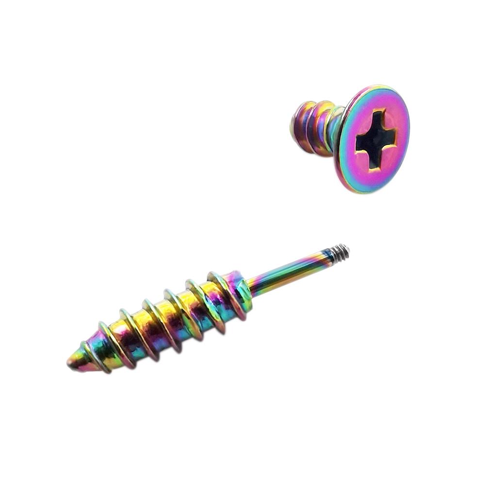 Hisera Children's Screw-Shaped Ear Bone Stud Fashionable Stainless Steel Piercing Earrings for Wedding Gift Party