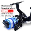 Folding Fishing Reel With 50m Fishing Line 5.2:1 Spinning 200 Type Metal Spool Spinning Wheel Used for Sea Fishing Carp Outdoor Freshwater Saltwater