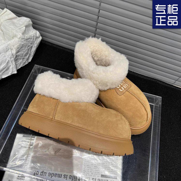 2024 утолщенные теплые и морозостойкие пушистые ботинки зимние ботинки на толстой подошве меховые интегрированные флиса короткие туфли модные на выход универсальные