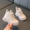 Children's PU Leather Retro Boots Children's Mid-top Boots Party Performance Bare Boots Lace-up Boots