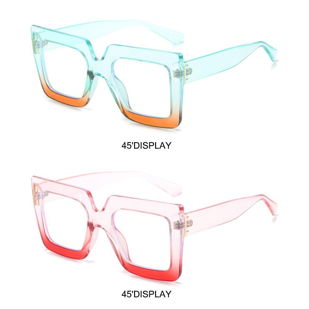 Oversized Anti-Blue Light Glasses Square Female Eyeglasses Vintage Computer Eyewear  for Women