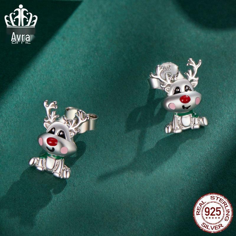 Everlove Christmas Reindeer Sterling Silver Stud Earrings for Women - BSE920