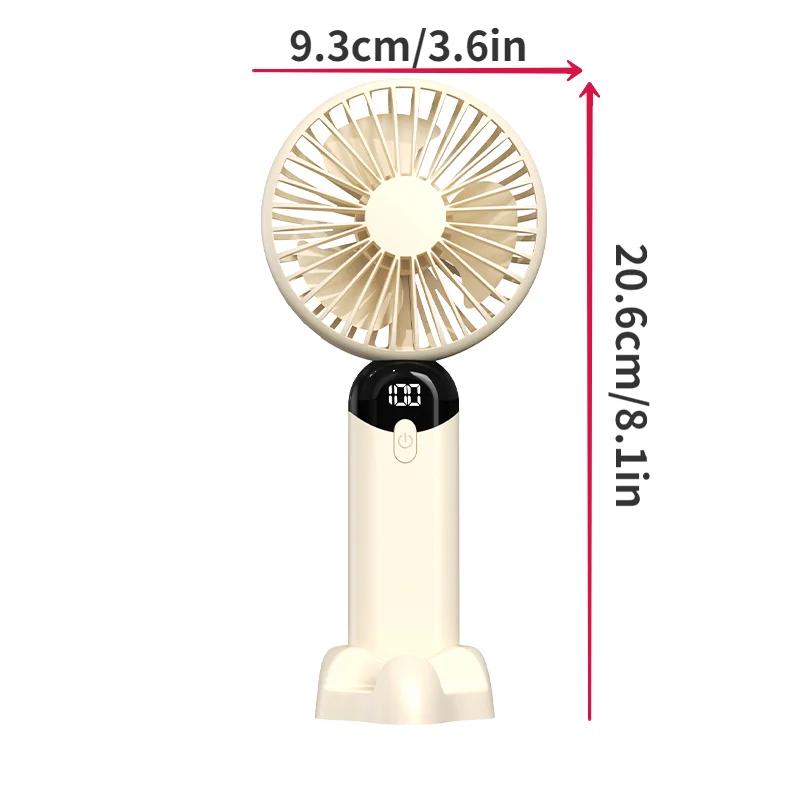 3000Mah Mini Electric Fan Portable 6-speed Wind Speed Handheld Hand Silent Fan Digital Display Summer Usb Charging Portable Fan