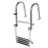 Boat Ladder Folding Telescopic 4‑Steps Marine Dock Stair Welded Reinforce Stainless Steel