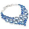 Natural Tanzanite Quartz Gemstone 925 Sterling Silver Jewelry Necklace 18" J2A41