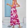 Платье макси с присборенным принтом на бретелях, плиссированное, модное, элегантное, женское платье макси для свиданий и вечеринок