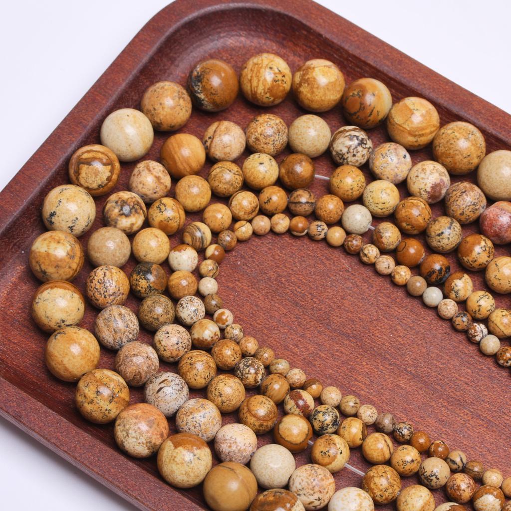 40-15 шт. 4-12 мм изображение яшмы натуральный круглый камень бусины DIY ожерелья аксессуары для изготовления ювелирных изделий