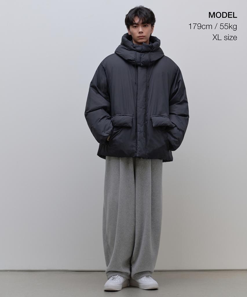Musinsa Standard Non-Quilted Hooded Padded Jacket [Iron Grey]