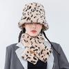Женская мода осенне-зимний теплый шарф с леопардовым принтом, шапка, комплект из двух предметов