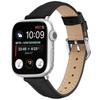 Ремешок для Apple Watch Series 10 Ultra 9 8 7 SE 6 5 4 3 2 1 46 мм 49 мм 45 мм 44 мм 42 мм из натуральной коровьей кожи с серебристой пряжкой