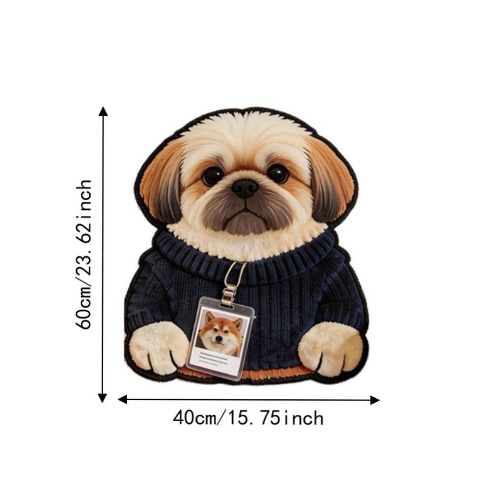 2D Home Decor Carpet Non-Slip Cartoon Carpet Soft Dog-Shaped Area Rug Living Rooms