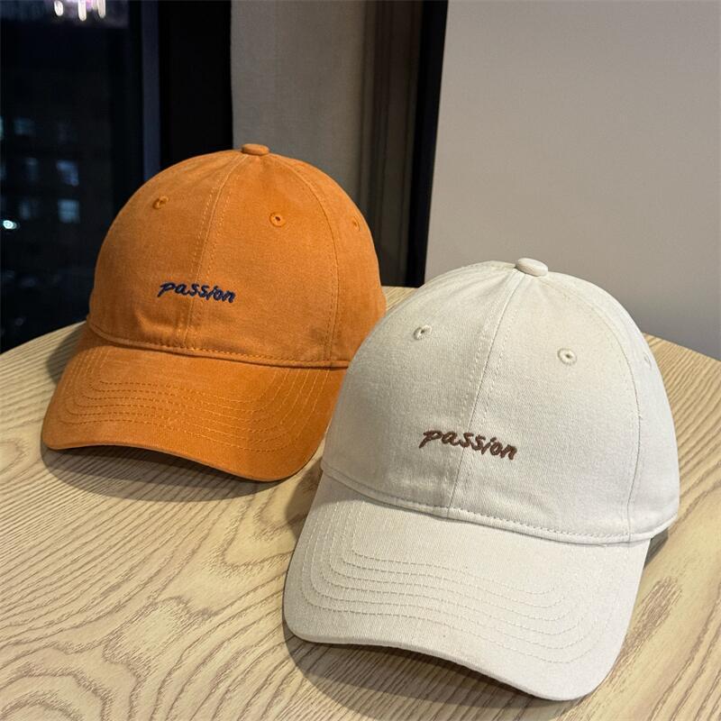 Korean-style simple letter embroidered baseball cap for women, versatile and face-slimming, soft-top duckbill cap, sun protection hat for men, trendy