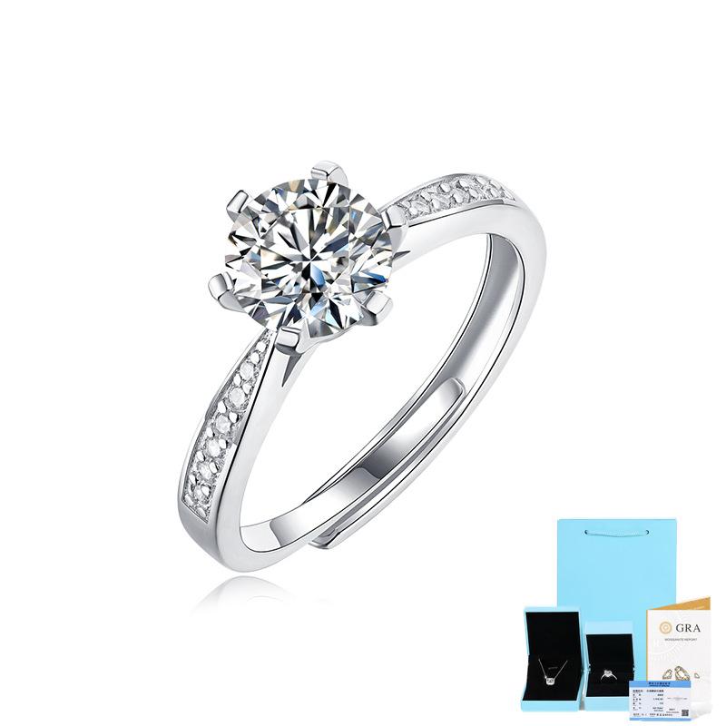 Bague Ringen Кольцо для женщин с серебряной вставкой S925 0,5-2 карата и муассанитом на тему коронации для любви Новое живое кольцо