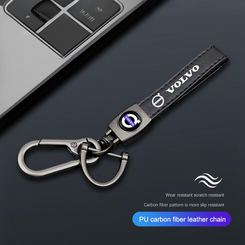 Volvo Zinc Alloy Keychain Car Leather key chain Accessories For Volvo Xc60 Xc90 V40 V60 S60 V50 V90 S80 C40 XC40 V70 XC70 Rdesig