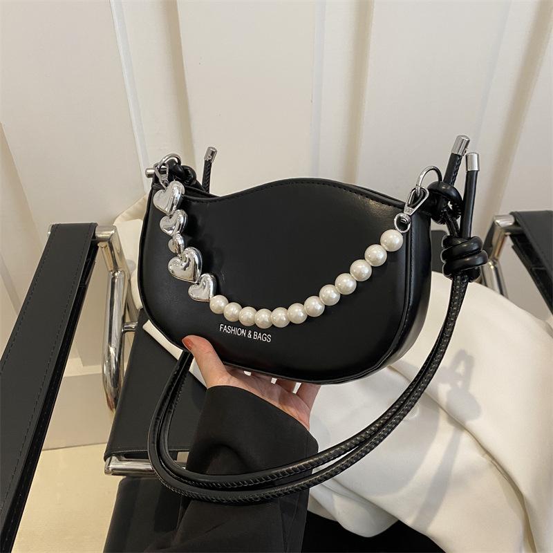 Сумка-цепочка в корейском стиле для женщин с жемчугом, новая сумка через плечо, модная сумка на одно плечо подмышкой