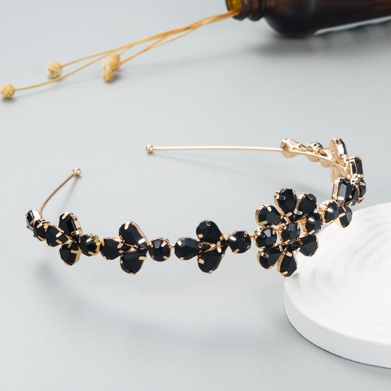 Женская повязка на голову из сплава хрусталя с цветком, металлическая повязка на голову с тонкой кромкой, великолепный головной убор