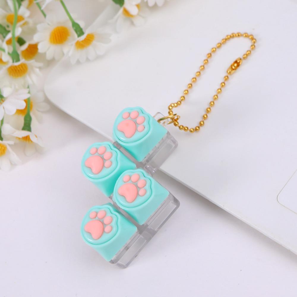 DIY Keyboard Fidget Keychain Keys Button Pinch Toy Portable Finger Keyboard Cap Pass Time