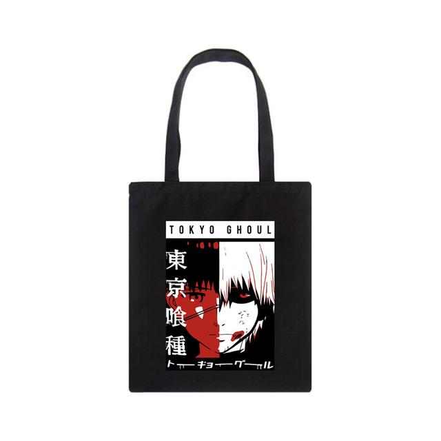 Холщовая сумка Tokyo Ghoul, женская сумка в стиле японского аниме, повседневная сумка-шоппер Harajuku в готическом стиле, Harajuku, большие вместительные сумки на плечо в стиле хип-хоп