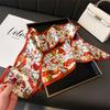 New Luxury Fashion Print Silk Scarf New Headband Neckerchief Foulard Hairband Hijab Narrow Ribbon for Women Hair Scarves