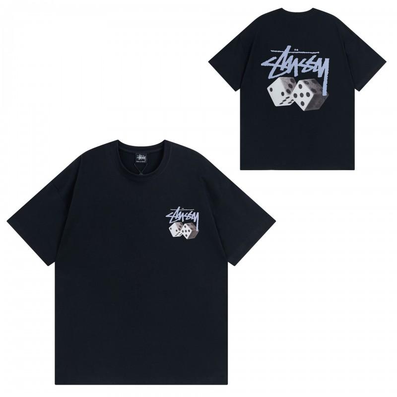 Street Style Short Sleeve T-Shirt Loose Fit Round Neck Cotton Tee Couples Casual Wear