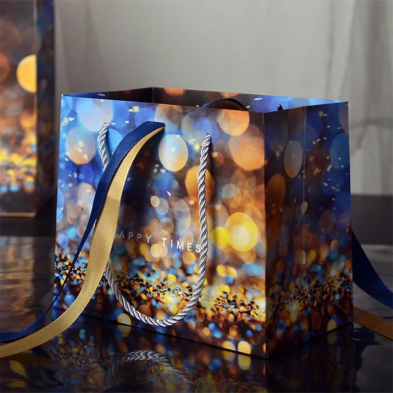 10 шт. Счастливое время Подарочный пакет Упаковочный мешок День рождения Сумочка конфеты бумажный пакет сумка для хранения Рождественский фестиваль