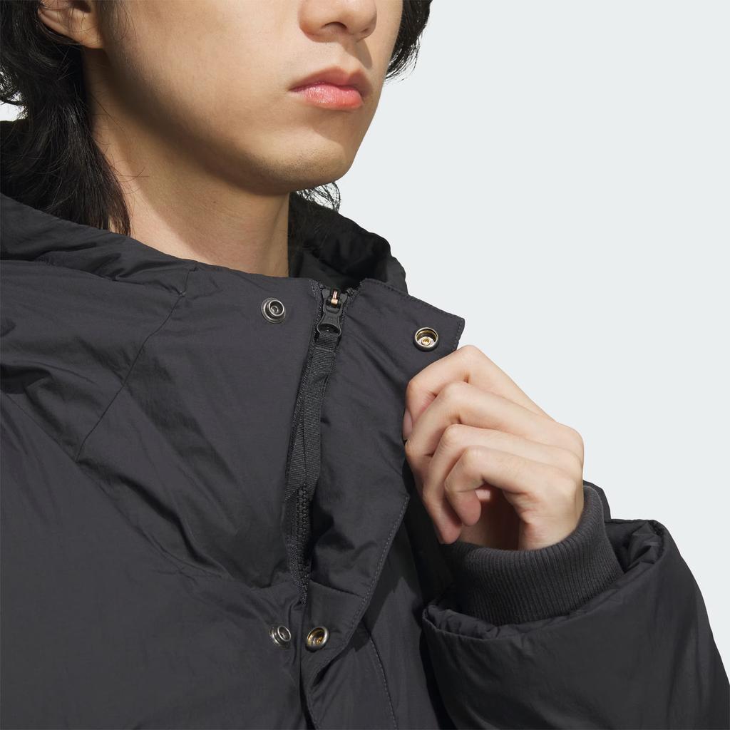 Adidas FW24 FUSTL P DJK LON водонепроницаемая длинная теплая спортивная повседневная куртка с капюшоном мужская куртка карбоново-черного цвета JM6176