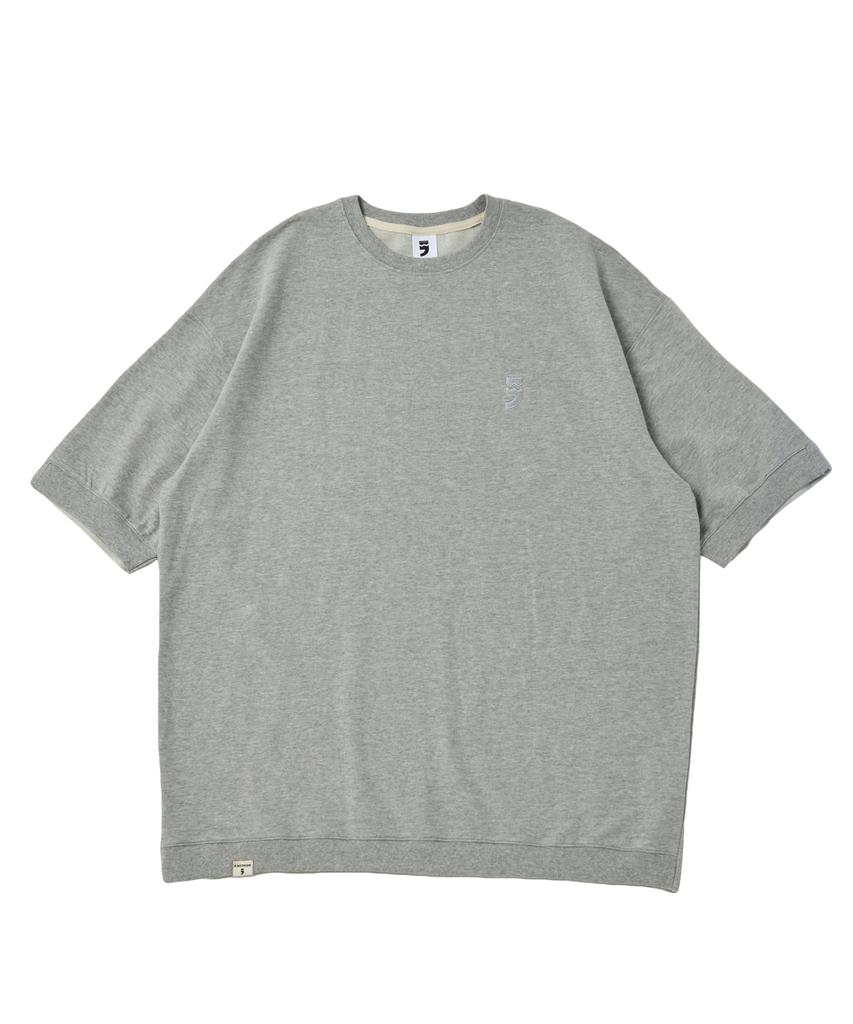 A NOTHING Reversal Cut Sweat 1/2 Tee (Gray)
