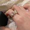 Pearl Metal Butterfly Open Ring Female French Retro Personality Simple Versatile Temperament Fashion Ring Ring