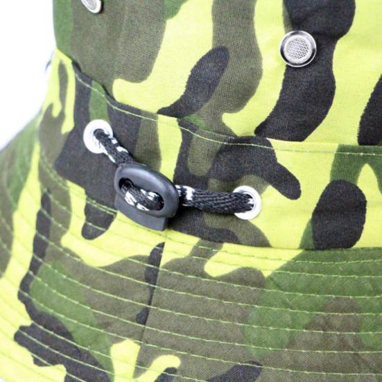 MUQZI Sports Accessory Fashion Camouflage Sun Block Bucket Hat Outdoor Breathable Hiking Fishing Cap