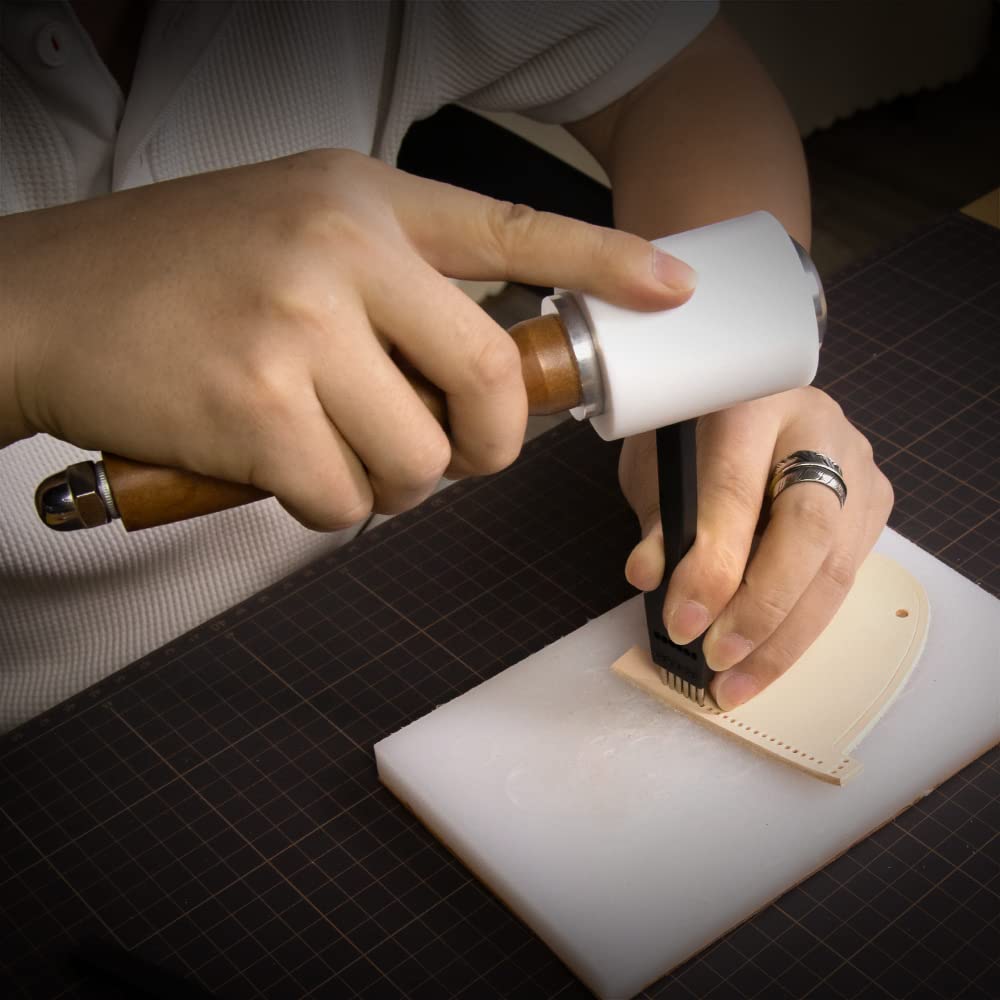 WUTA Professional Leather Carving Leather Craft Leather Craft Leather Nylon Head Handmade DIY Leather Tools Hamlet, Mallet, Molle, Hammer,