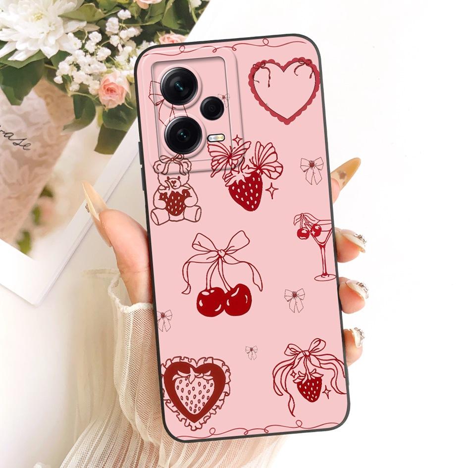 Чехол для Xiaomi Redmi Note 12 Pro Plus Популярный Цветок Мягкий Жидкий Силикон Ударопрочный Чехол для Redmi Note 12 Pro Note12 5G
