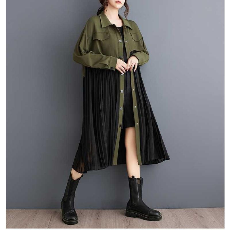 Нишевое платье с длинным рукавом, свободного кроя, пэчворк, плиссированное