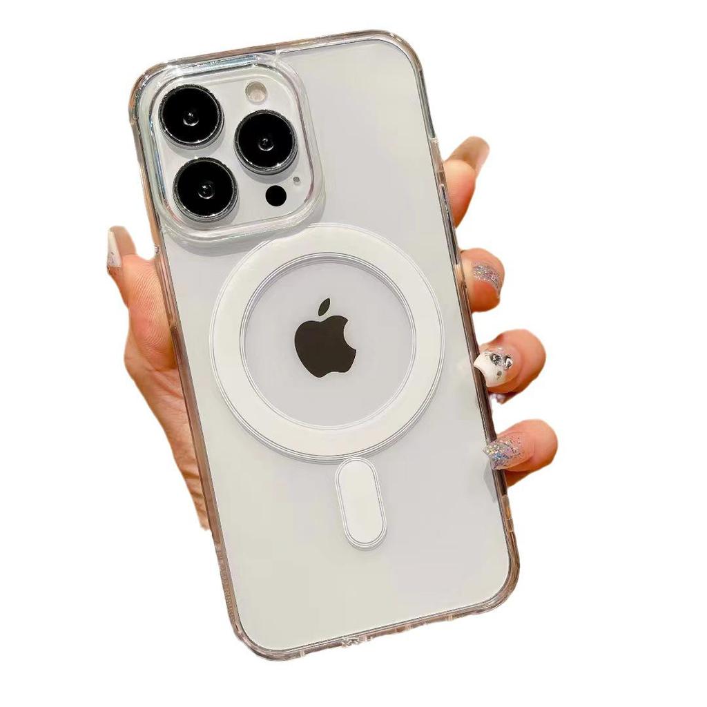 Магнитный акриловый прозрачный противоударный чехол для iPhone 16/15 Pro для SE4 14