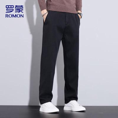 Мужские осенне-зимние брюки прямого кроя в стиле business casual