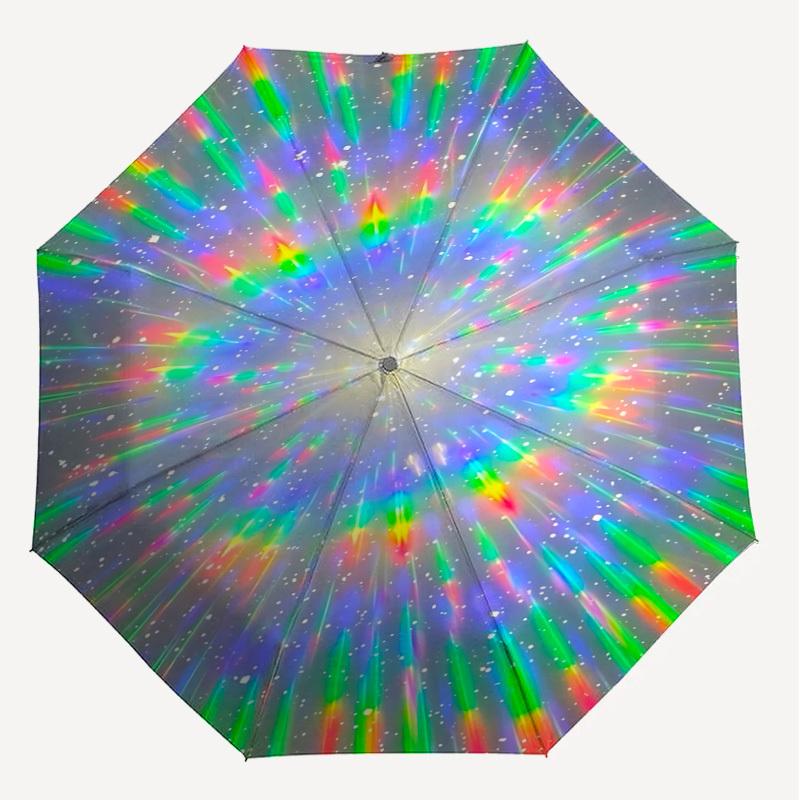 1pc Rainbow Starburst Automatic Open/Close Umbrella with Windproof, 8-Rib Sturdy Canopy, Durable Ribs, Fashionable Design1238A