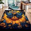 Butterfly And Sunflowers Office Rug Chair Mat, Entryway Carpet, Suitable for Front Door, Bedroom, Living Room, Desk, Holiday Gift